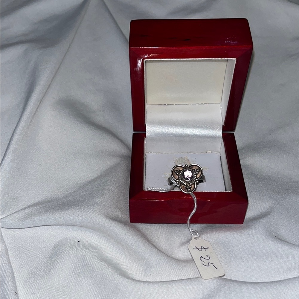 Elegant Silver and purple stone Women's Ring